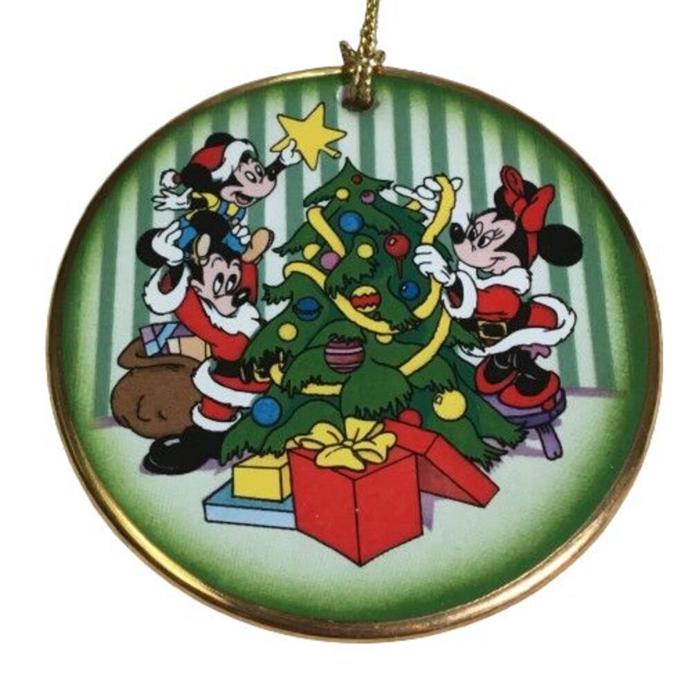 Disney Grolier ‘Tis the Season “The Tree Trimming” Ornament Mickey Minnie Mouse